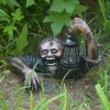 1pc Halloween Zombie Crawling Horror Decor, Scary Led Lights Zombie Holding Lantern Outdoor Figurine Light
