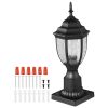 2 Pack Dusk to Dawn Outdoor Post Light, 15.35 in, Waterproof Lamp Post Light Fixtures with 3.5 in Pier Mount Base Glass Shade