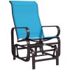 Gliding Lounger Chair, Blue Single Rocker with Lightweight Metal & Mesh Construction