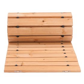 Wooden Garden Pathway, 8 ft L x 17 in W, Non-Slip Straight Garden Walkway, Roll Out Cedar Outdoor Walkway Path with Wire Rope Connection