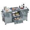 K&K 66.5" Outdoor Kitchen Island for Big Green Egg Grills, Solid Wood Outdoor Grill Cart for Tabletop Grill with Stainless Steel Top, Drawer
