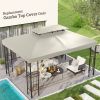 Gazebo Replacement Canopy 13x10 ft Cream White 2-Tier UV Protection Top for Garden Patio