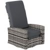 Outdoor Wicker Swivel Recliner Chair, Lifting Footrest, 360° Rotating Basic, Water-resistant Cushions, Gray