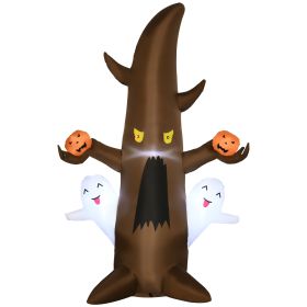 Inflatable Halloween Ghost Tree Smiling Ghost Pumpkins 5ft LED Outdoor Decor Lawn Garden Party