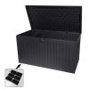 260 Gallon Resin Outdoor Deck Box Waterproof, Extra Large Patio Storage Box with Lockable Storage Containers for Patio Furniture Cushions