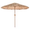 Tiki Umbrella, 9 ft Thatched Patio Umbrella with Tilt, Hawaiian Style Beach Parasol with Durable PP Thatch and 8 Metal Ribs