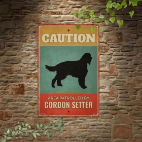 CIFbuy Vintage Gordon Setter Warning Sign, 2D Flat Metal Iron Plaque, Funny Caution Decor, Rustic Garden Gate Bar Wall Art TikTok, TikTok