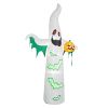 12ft Inflatable Halloween Decor with Flashing Bats & White Ghosts, 4 LED Lights + 82 String Lights, White & Green, 12V 1500mA US Power Adapter