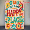 CIFbuy Happy Place Welcome Sign 8x12 Inch Colorful Floral Iron Metal Wall Hanging, Durable Contemporary Art Decor For Home Garden Indoo TikTok, TikTok
