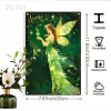 CIFbuy Vintage Fairy Metal Wall Decor 8x12 Inch, Magical Fairy With Cup Green & Golden Iron Sign, Heavy-Duty Whimsical Garden Ornament TikTok, TikTok