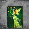 CIFbuy Vintage Fairy Metal Wall Decor 8x12 Inch, Magical Fairy With Cup Green & Golden Iron Sign, Heavy-Duty Whimsical Garden Ornament TikTok, TikTok