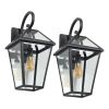 21"(H) 1-Pack Outdoor Wall Lantern Light â€“ Modern Black Metal & Clear Glass Sconce for Porch, Patio, and Garden Lighting (Bulb Not Included)