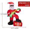7.5FT Lighted Christmas Inflatable Decoration, Inflatable Black Santa Playing Electric Guitar