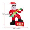 7.5FT Lighted Christmas Inflatable Decoration, Inflatable Black Santa Playing Electric Guitar