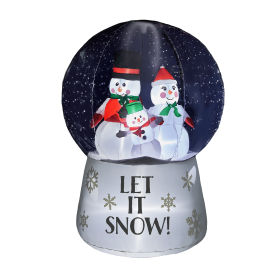 6 FT Lighted Christmas Inflatable Decoration, Large Inflatable Snow Globe with Snowman Family
