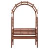 6.8FT Wooden Arch with Bench for 2 People, Garden Arbor Trellis for Climbing Plant, Outdoor Garden Lawn Backyard Patio Decor, Dark Brown