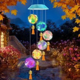 Solar Wind Chime, Color Changing Hydrangea Ball Wind Chimes LED Decorative Mobile Waterproof Outdoor Solar Lights Gifts for Mom Grandma, Garden, Patio