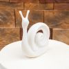 White Sandstone Effect Resin Snail Statue, Garden Decor Sculpture