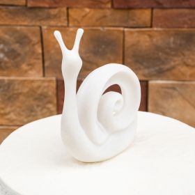 White Sandstone Effect Resin Snail Statue, Garden Decor Sculpture