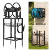 Wall Mounted Garden Hose Reel, Holds 200 Feet of 5/8-inch Hose, Outdoor Heavy-Duty Waterhose Holder Winder, with Brass Connector, Decorative Pattern