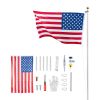 Flag Pole, 25ft Heavy Duty Sectional Flagpole Kit for Outside House In Ground