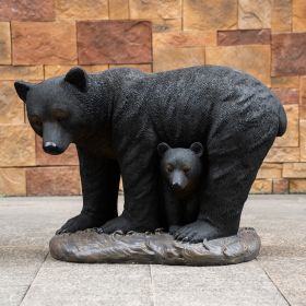 Black Bear Magnesium Oxide Statue, Outdoor Garden Animal Decor
