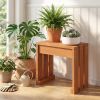 1PC Outdoor Garden Bench Single Person Patio Backless Bench with Solid Wooden Frame