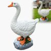 Porch Goose Statue Cygnus Large White Porch Goose Big Resin Garden Lawn Yard 20 inches High Figurine Duck Decorative Figurine for Patio