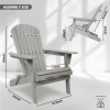 Wood Lounge Patio Chair for Garden Outdoor Wooden Folding Embossed Adirondack Chair Set of 2 Solid Cedar Wood Lounge Patio Chair with Wood Grain