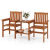 2-Seater Outdoor Patio Furniture Set with 1.57 Inch Umbrella Hole