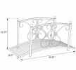 Rust Brown 3.3' Metal Garden Bridge Decorative Classic Footbridge with Safety Railings for Backyard Pond Creek