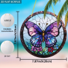 CIFbuy High Definition Transparent Round Purple Butterfly Floral Acrylic Sun Catcher Window Decoration for Home Garden (TikTok, temu pick-up service)