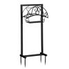 Heavy Duty Detachable Garden Hose Holder with Storage Basket, 15.8"D x 8"W x 39.4"H Upgraded Water Hose Stand