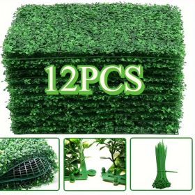 12PCS 24x16 Inch Artificial Hedge Panels - Realistic Greenery Privacy Screen for Outdoor Fence, Garden Wall, Patio Decor & Indoor Backdrop