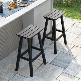 Set of 2 29" Outdoor Bar Stools, Weather Resistant All-Weather Patio Barstools for Kitchen Counter, Balcony & Backyard