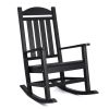 Outdoor HDPE Rocking Chair, Weather Resistant Adirondack Rocker with High Back, 400 lbs Weight Capacity for Patio, Porch, Garden, Backyard, Balcony