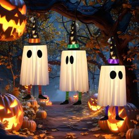 Halloween Decorations Outdoor,Set of 3 Halloween Hanging Decor with Cone Caps, Multiple Lighting Effects