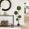 5FT  Artificial Boxwood Topiary Tree, Tall Triple Ball-Shaped Faux Plant Indoor or Outdoor Home and Office Decoration, 1pc/set(Not include the pot)