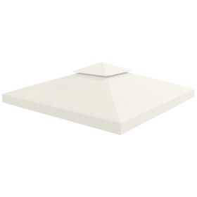 10' x 10' Gazebo Replacement Canopy 2 Tier Top UV Cover Pavilion Garden Patio Outdoor Cream White (TOP ONLY)