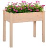 Raised Garden Bed with Legs, 34" x 18" x 30", Elevated Wooden Planter Box, Self-Draining with Bed Liner for Vegetables, Herbs, and Flowers Backyard