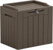 Outdoor Storage Box 31 Gallon Storage Box with Lid for Patio Furniture, Garden Tools, Pool Supplies, Waterproof and UV Resistant, Lockable, Dark Brown