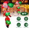 8 Foot Inflatable Santa Claus Christmas Decoration - 6 LED Lights for Night Glow, Quick Inflation , 4 Suction Cups & 6 Ropes (Secure Hanging)