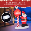 8.2FT Lighted Christmas Inflatable Decoration, Inflatable Black Santa & Road Sign