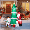 7.5FT Lighted Christmas Inflatable Decoration, Inflatable Christmas Tree with Santa and Snowman