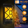 Outdoor Solar Dancing Flame Ground Lights 96 LED Beads Light Sensor Auto Switch