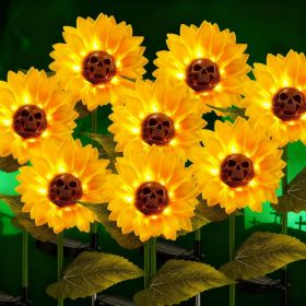 4 Pack 26.8" Large Halloween Decorations Outdoor Sunflower Sk4 Pack 26.8" Large Halloween Decorations Outdoor Sunflower Skull Solar Liull Solar Lights