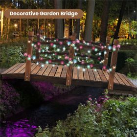 5 Feet Wooden Garden Bridge - 100% Fir Wood Construction, Easy Assembly with Hardware, Ideal for Backyard/Gravel Road/Farm