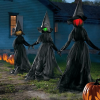 Halloween Decorations, 6 FT Set of 3 Light Up Halloween Witch with Stakes, Witch Decorations for Outdoor Garden Yard Lawn Haunted House Decor