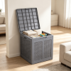 39-Gallon Deck Box with Lockable Lid for Patio Furniture Cushions Secure Outdoor Storage Package Delivery Box