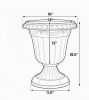 Set of 4 18-Inch Tall Vintage Planters with Pedestal Base Pre-marked Drain Hole for Home Garden Decor
